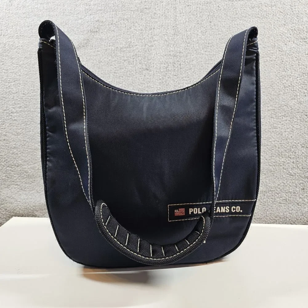 Polo Ralph Lauren Polo Jeans Co VTG Hobo Shoulder Bag Purse Sporty Gorpcore Blue